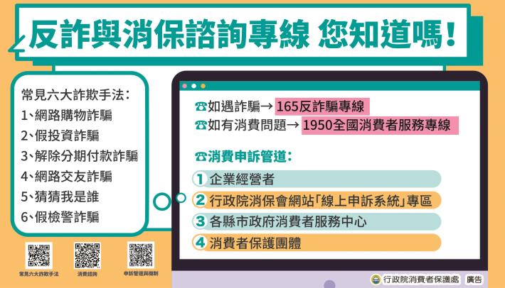 1-反詐與消保諮詢專線