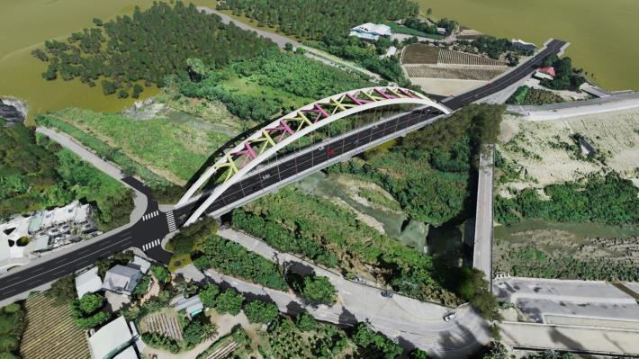 嘉義市東義路及盧山橋改建工程橋梁示意圖