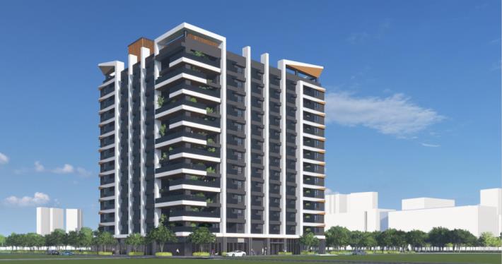 臺南平實營區都更案「臺南市東區宜居後甲社會住宅」外觀模擬圖