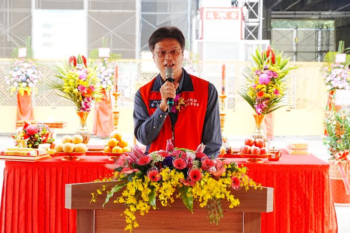 內政部國土管理署副總工程司步永富今（6）日出席台灣自來水股份有限公司「辦公園區興建工程」上梁典禮_致詞