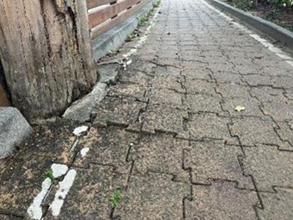 苗栗縣苑裡鎮苑裡國民小學通學步道更新前鋪面狀況