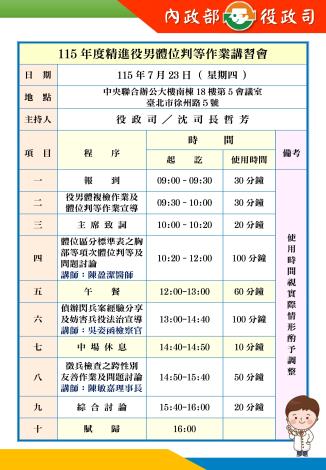 講習會流程表