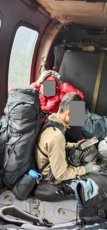 接運傷者後起飛至竹山消防訓練中心後送醫療