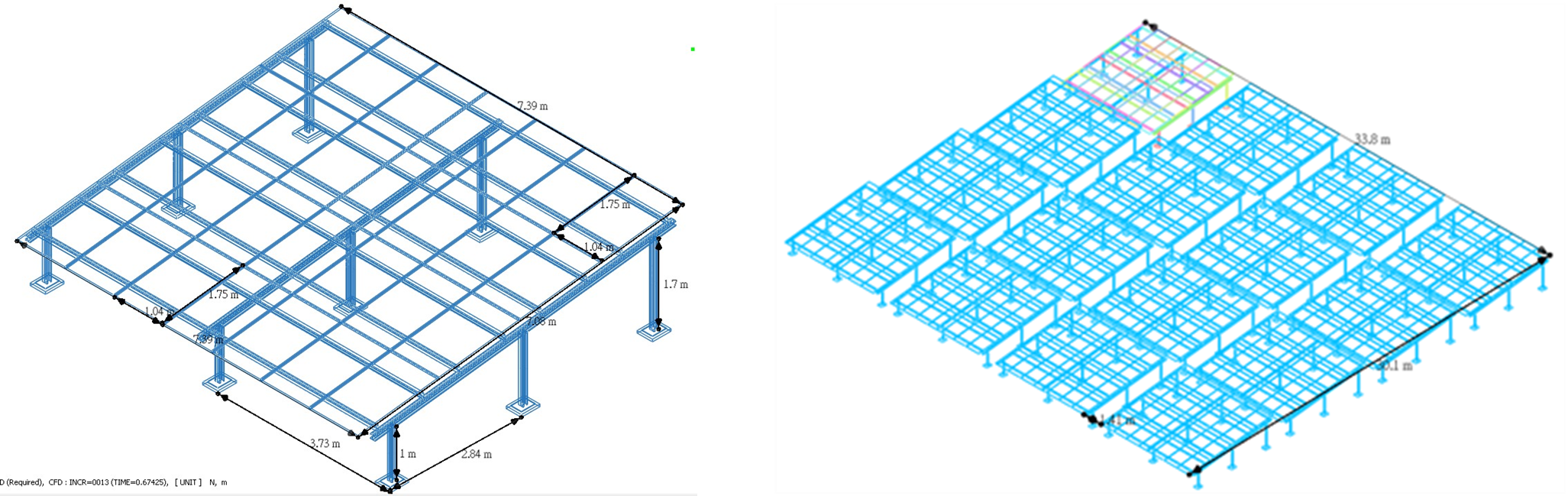 單元光電構架與4×4光電構架3D示意圖