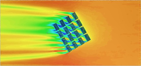 4×4光電構架CFD風速分析剖面示意圖