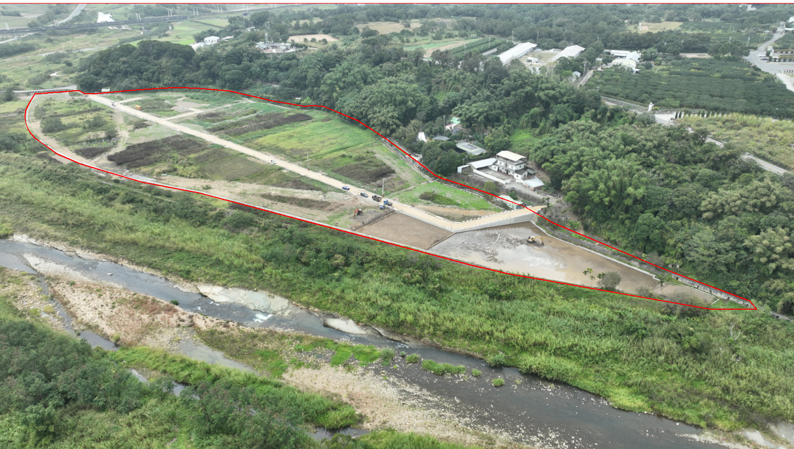 圖2：苗栗縣四湖農地重劃區農水路工程－重劃後空拍圖