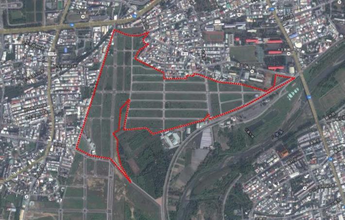 Public Works for Zone Expropriation around Huzinei Section, Chiayi City - Aeial Photo of Tender Case 1 upon Completion(source -google map)