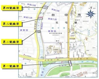 Public Works for Acquired Area in Buzi Section, Beitun District, Taichung City - Bridge Project - Location Ma