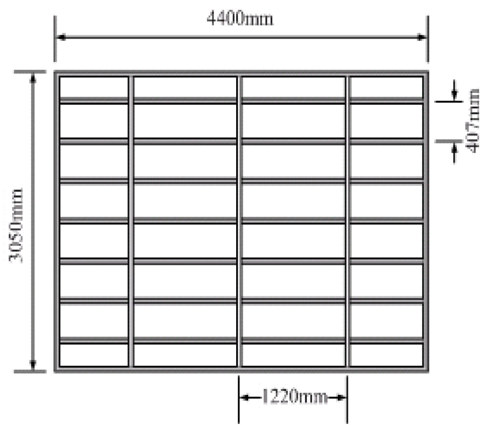 圖1 第Ⅰ、Ⅱ組木樓板試體構架圖