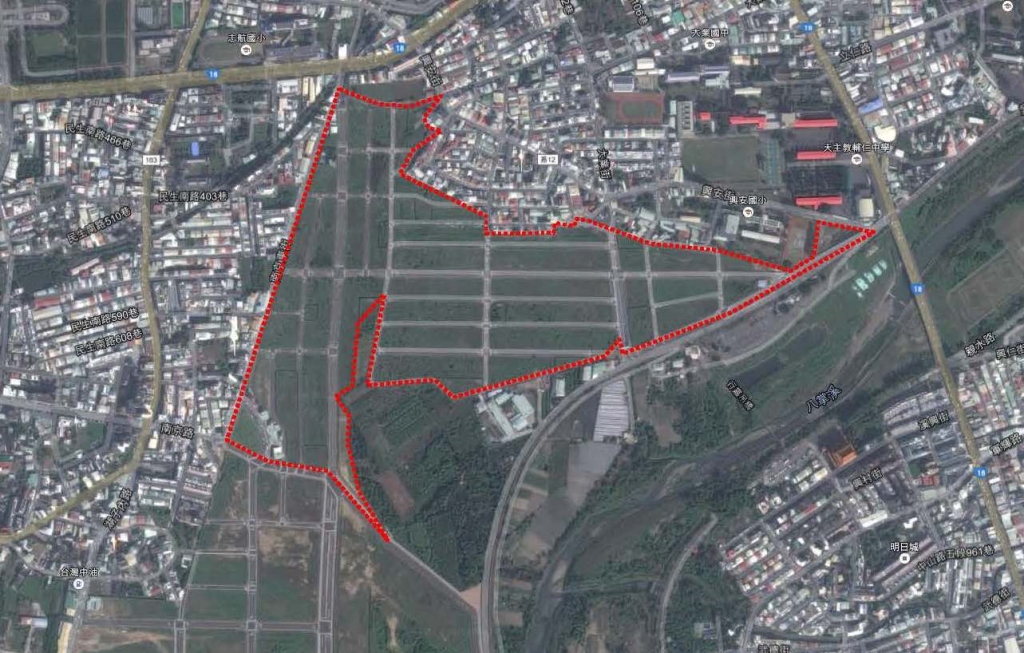 嘉義市湖子內區段徵收公共工程第1標竣工空拍照片（資料來源google map）.jpg