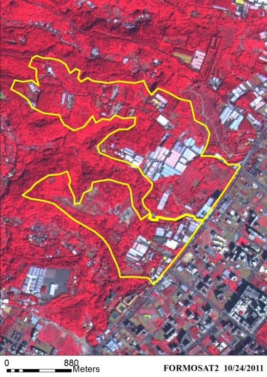 Industrial park map based on overlapped images of Formosa-2 satellite