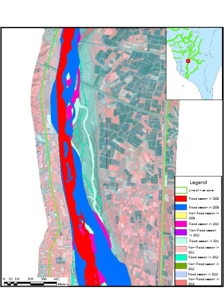 Deep trench results of Gaoping River over the years