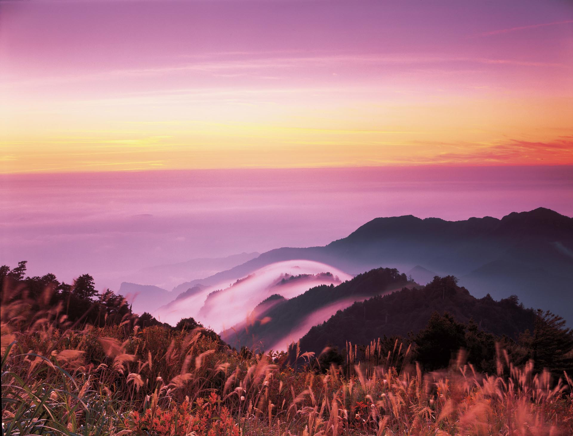 Seas of clouds and beautiful sunsets attract  visitors to the park.