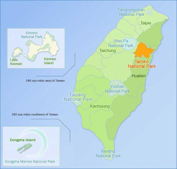 The Location of Taroko National Park