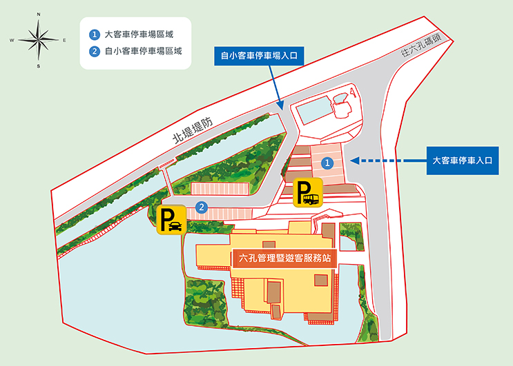台江六孔站停車場地圖導覽