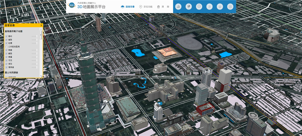 中文版國土測繪圖資服務雲－臺灣通用電子地圖及3D建物模型成果